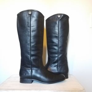 Frye 9.5 melissa button black tall leather boots
